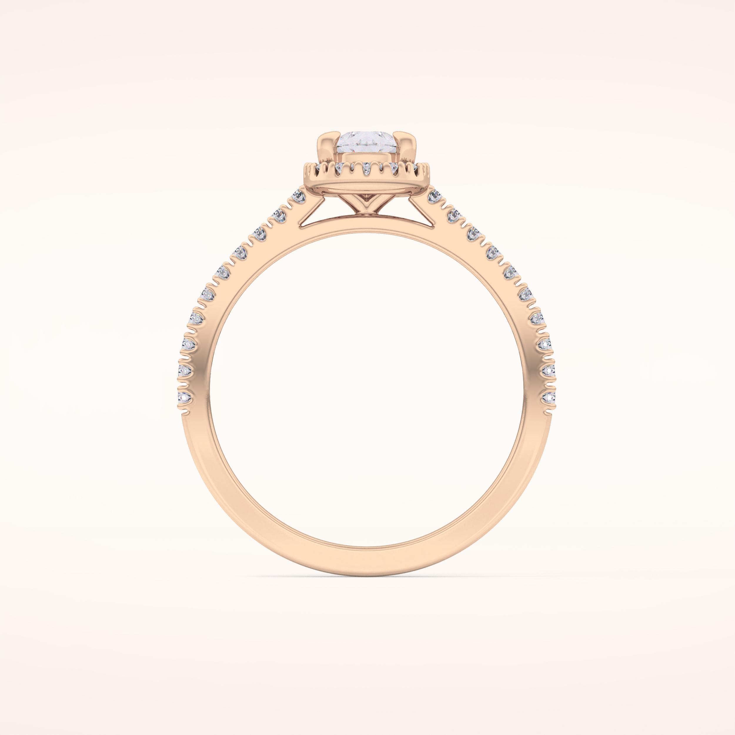 0.35 CT Pear Shaped Pave Moissanite Engagement Ring