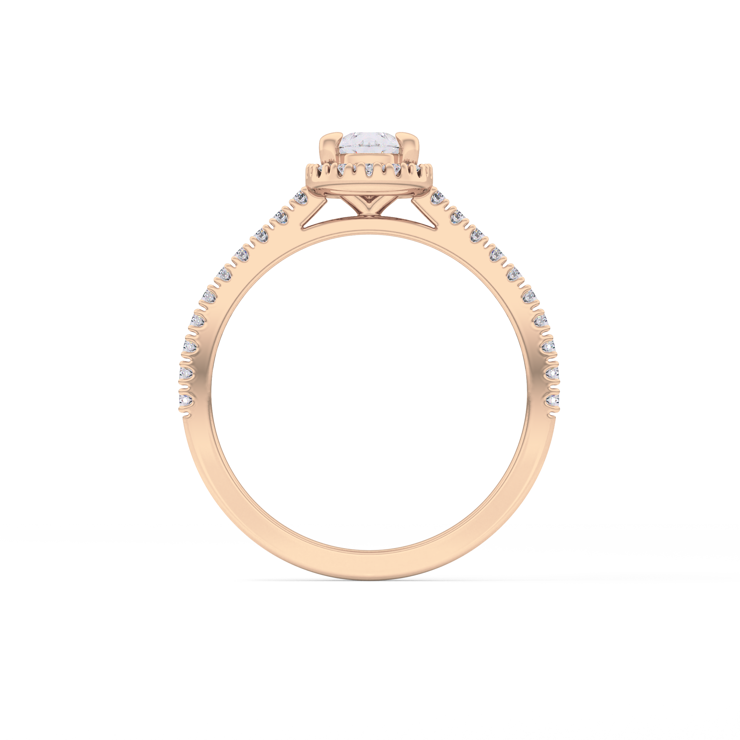 Pear Halo & Pave Lab Grown Diamond Engagement Ring