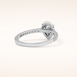 0.35 CT Pear Shaped Pave Moissanite Engagement Ring