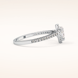 0.35 CT Pear Shaped Pave Moissanite Engagement Ring