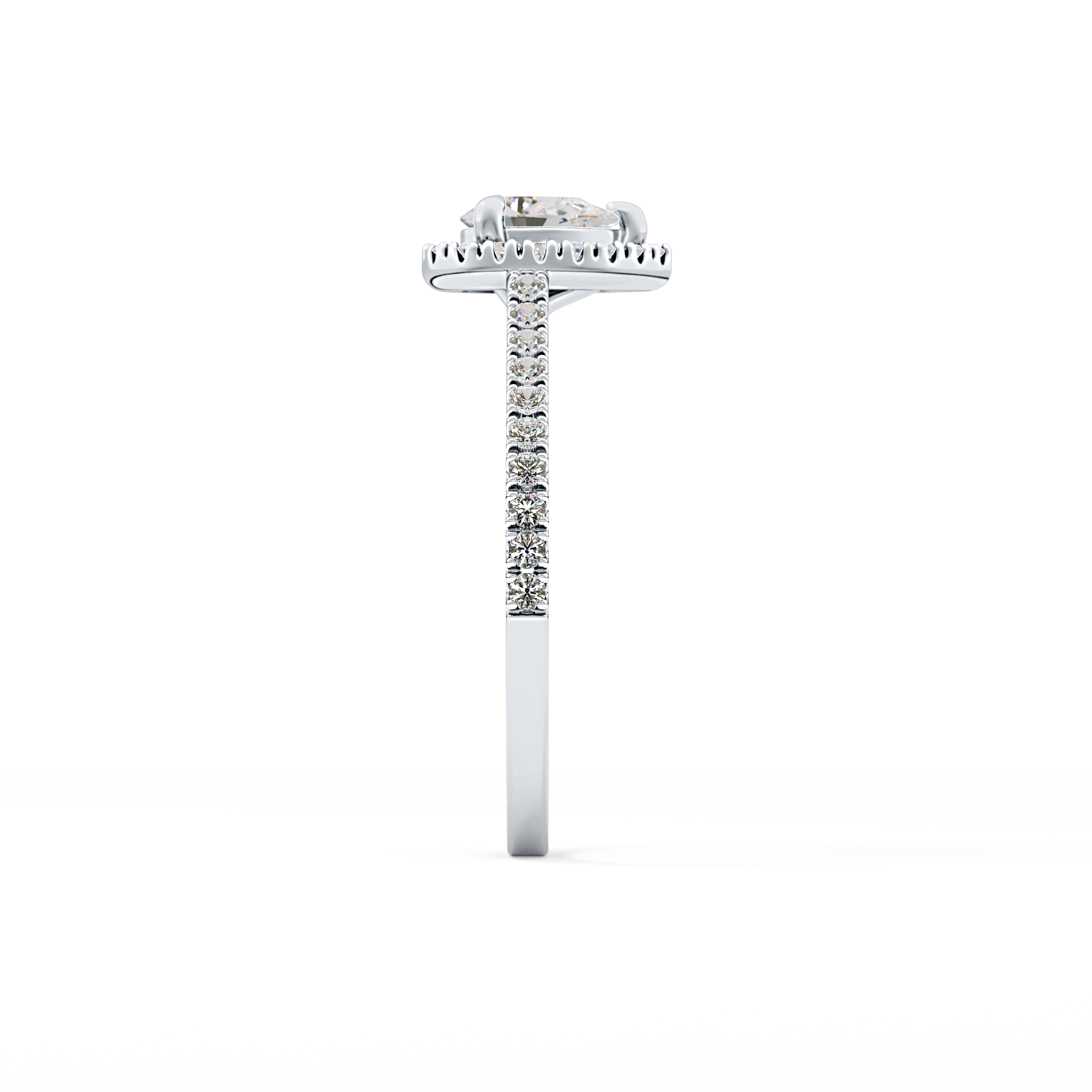 Pear Halo & Pave Lab Grown Diamond Engagement Ring
