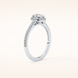 0.35 CT Pear Shaped Pave Moissanite Engagement Ring