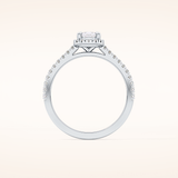0.35 CT Pear Shaped Pave Moissanite Engagement Ring
