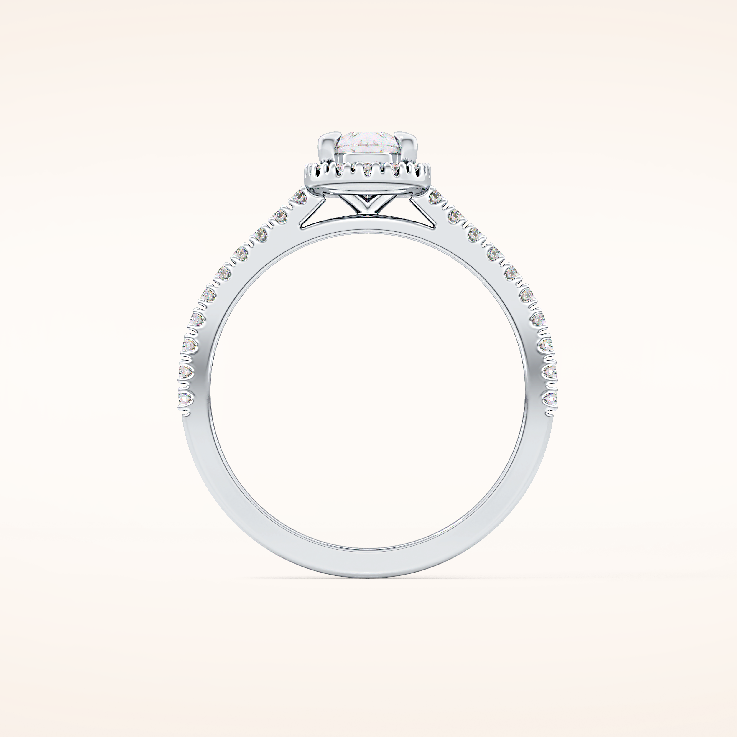 0.35 CT Pear Shaped Pave Moissanite Engagement Ring