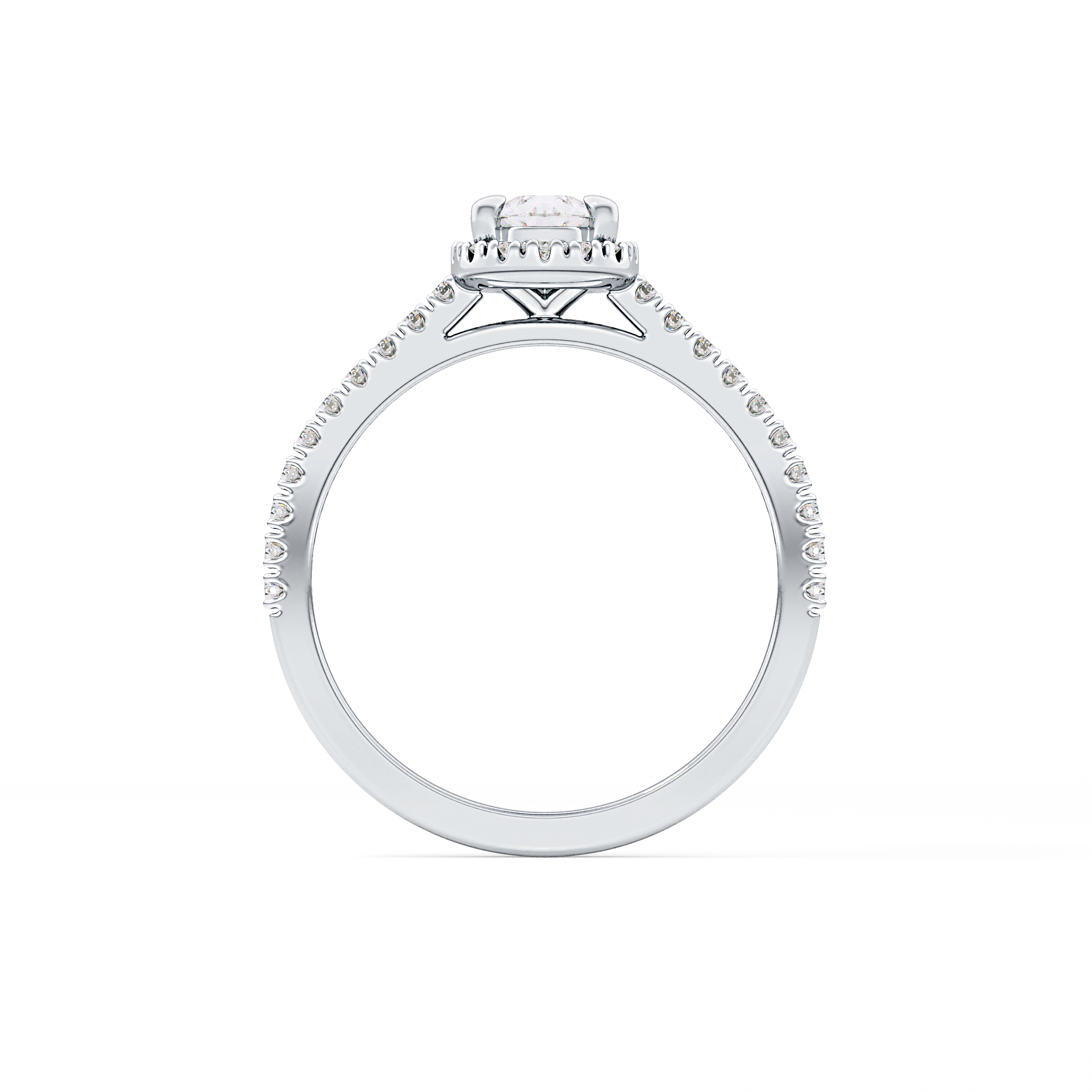 Pear Halo & Pave Lab Grown Diamond Engagement Ring