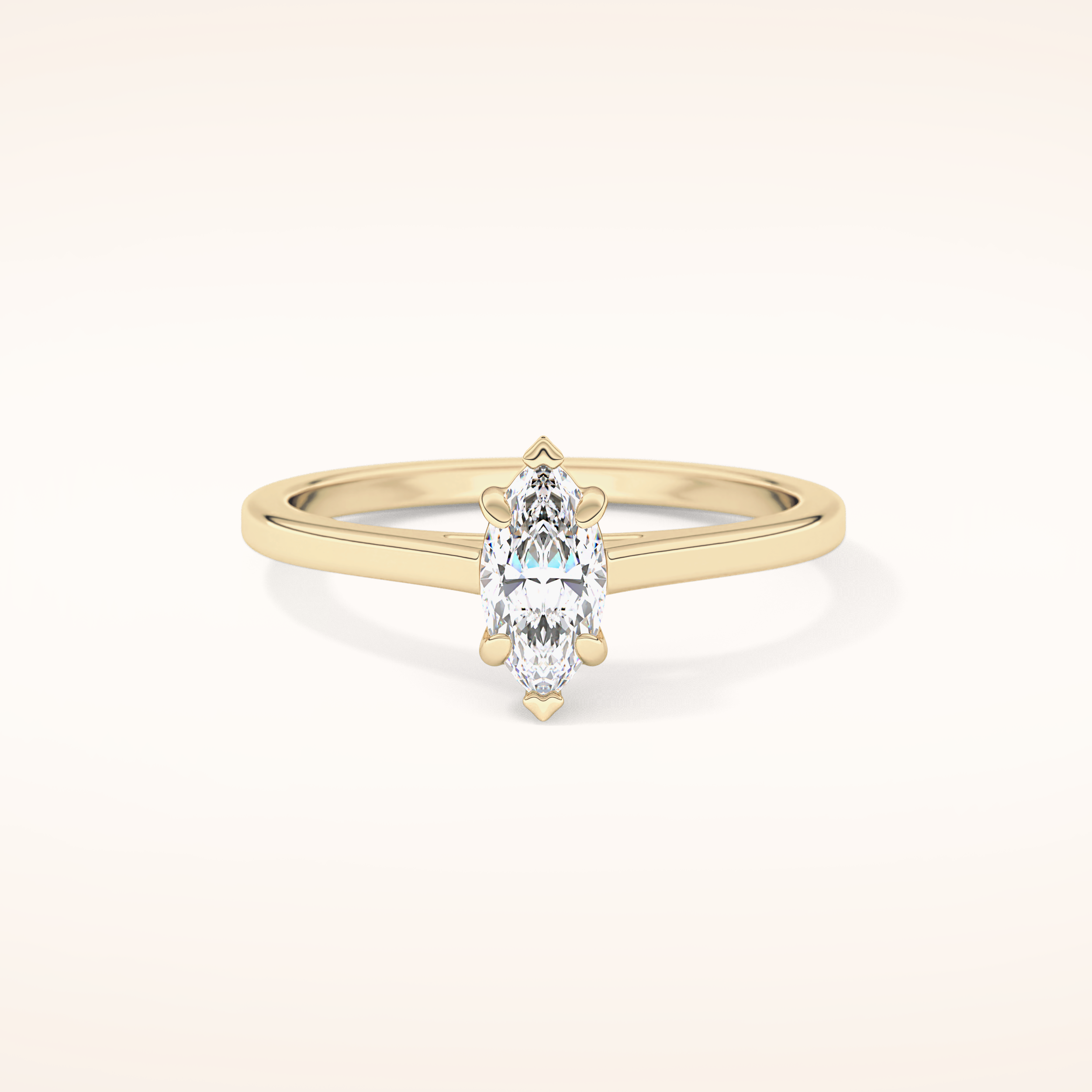 0.42 CT Marquise Shaped Solitaire Moissanite Engagement Ring