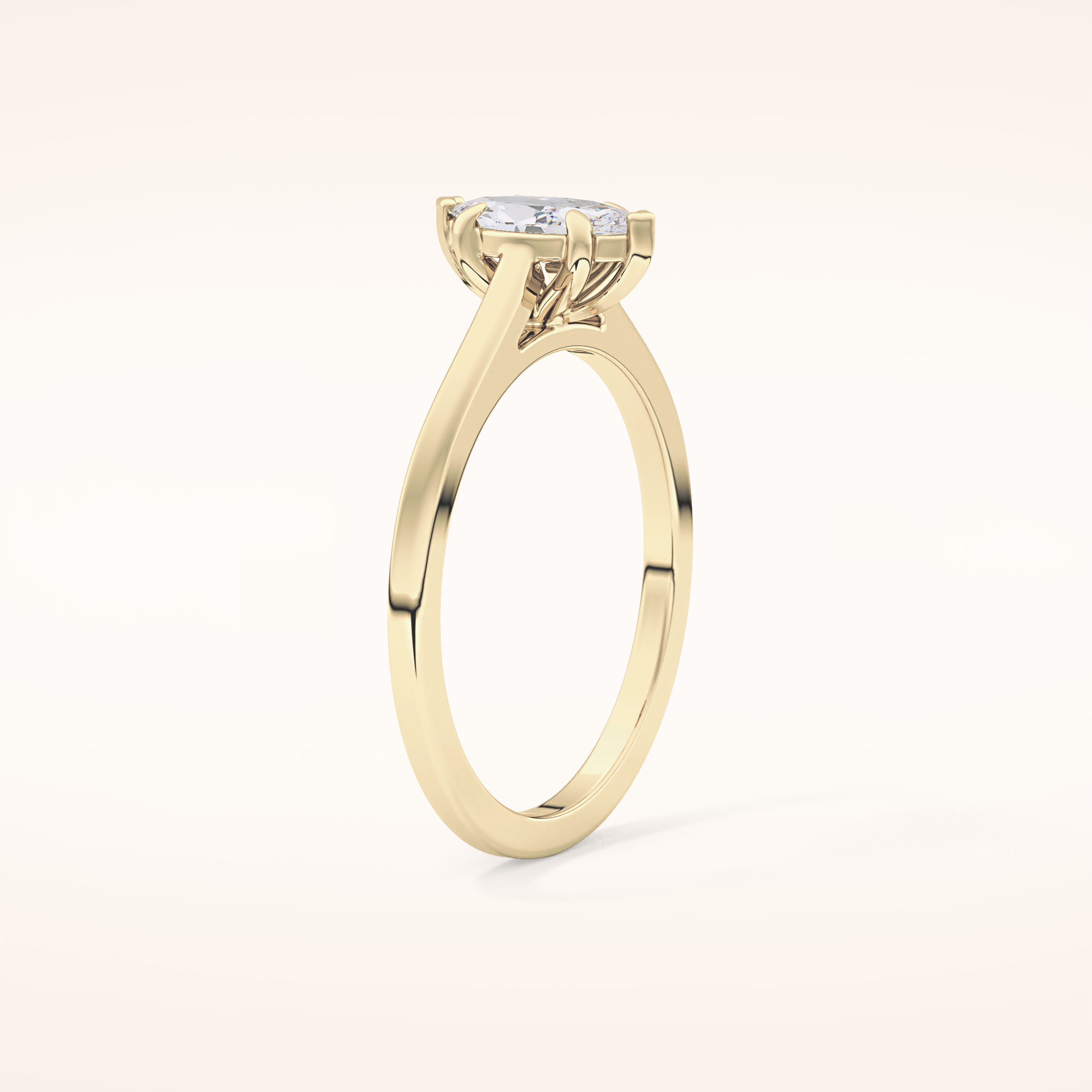0.42 CT Marquise Shaped Solitaire Moissanite Engagement Ring