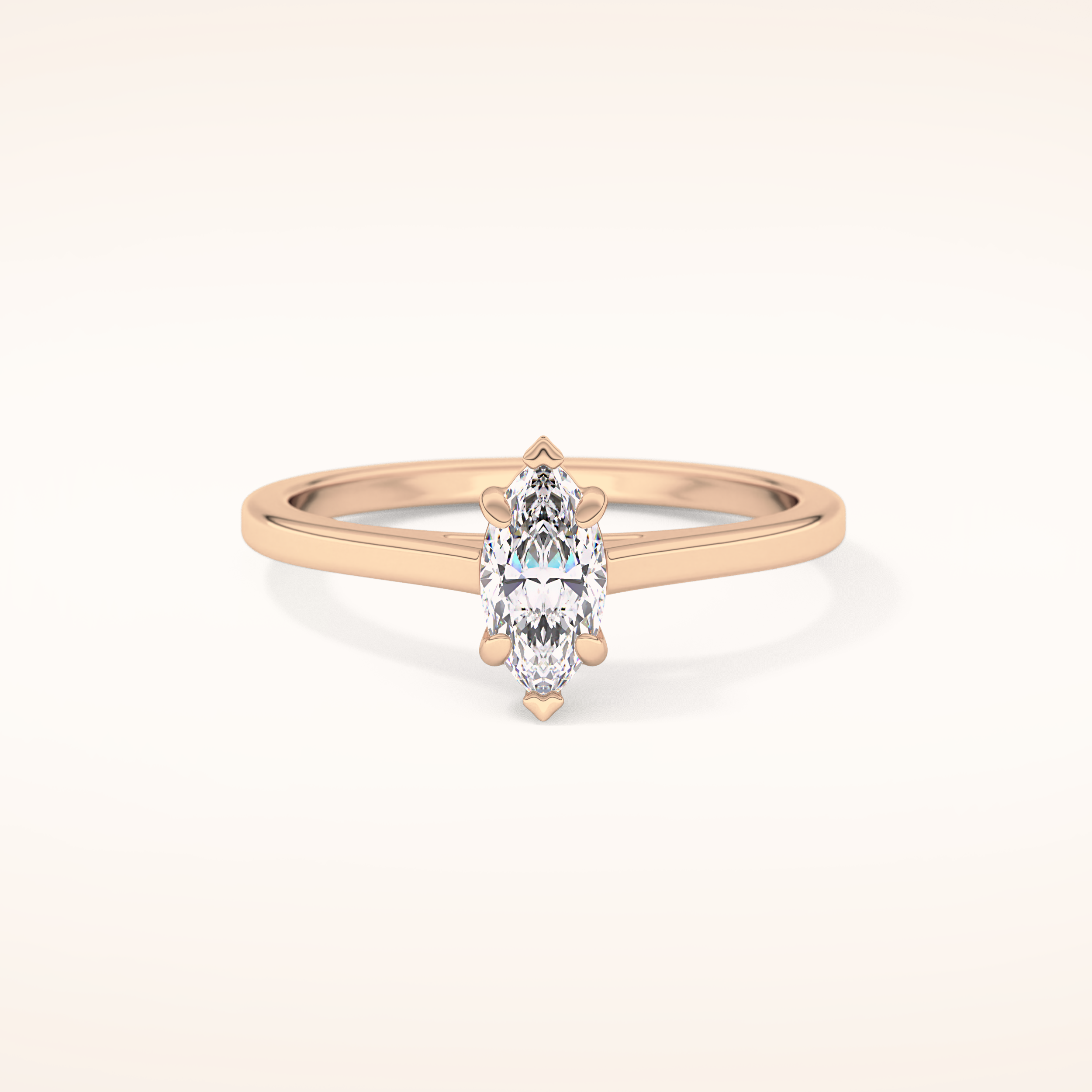 0.42 CT Marquise Shaped Solitaire Moissanite Engagement Ring