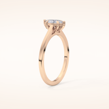 0.42 CT Marquise Shaped Solitaire Moissanite Engagement Ring