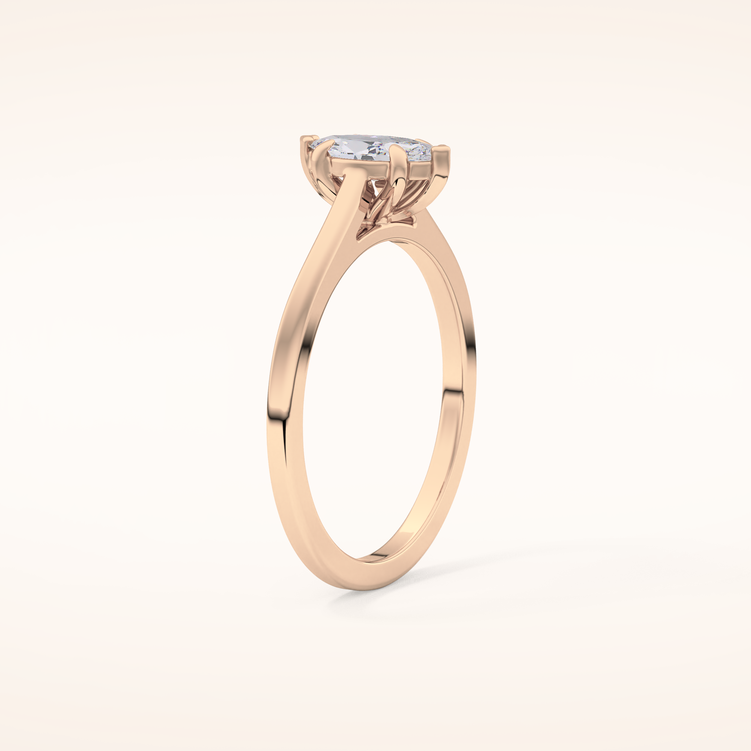 0.42 CT Marquise Shaped Solitaire Moissanite Engagement Ring