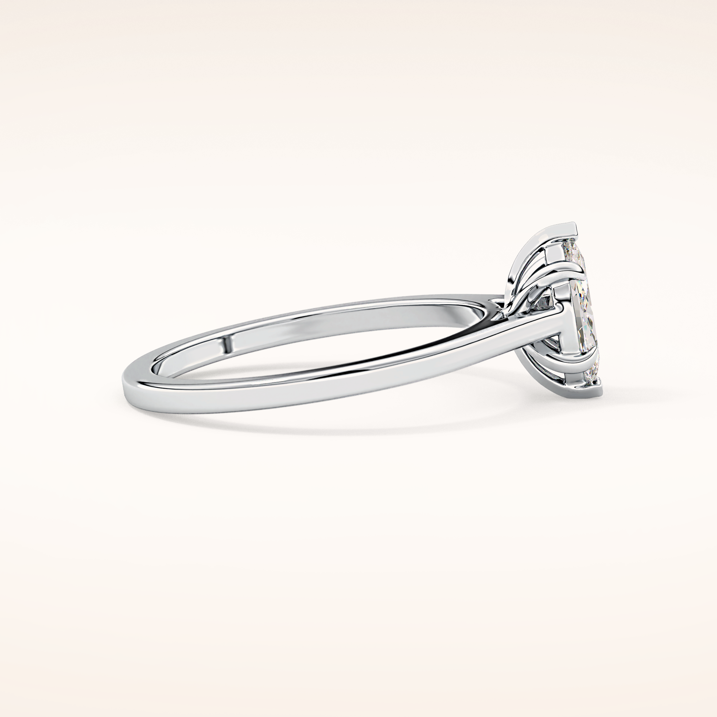 0.42 CT Marquise Shaped Solitaire Moissanite Engagement Ring