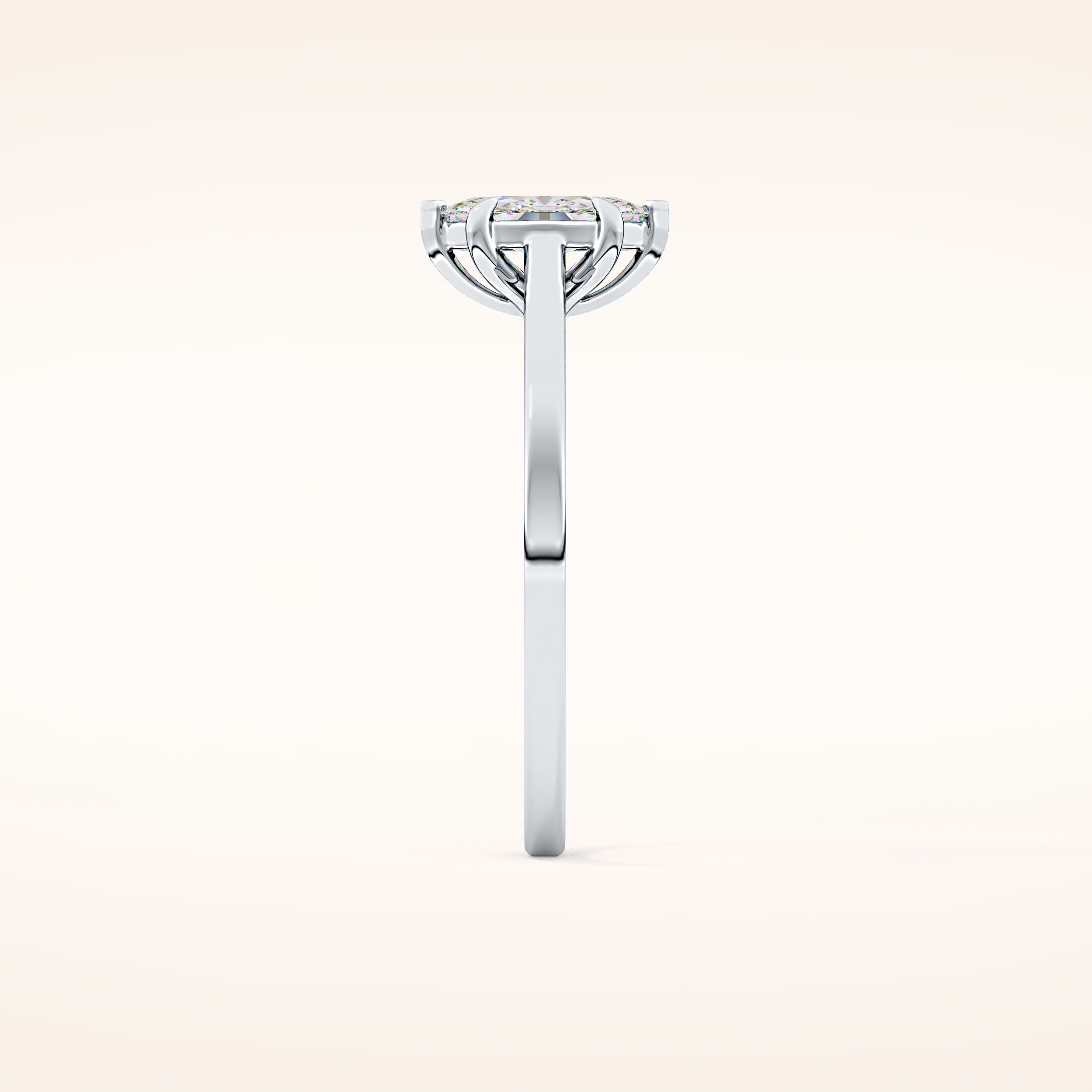 0.42 CT Marquise Shaped Solitaire Moissanite Engagement Ring