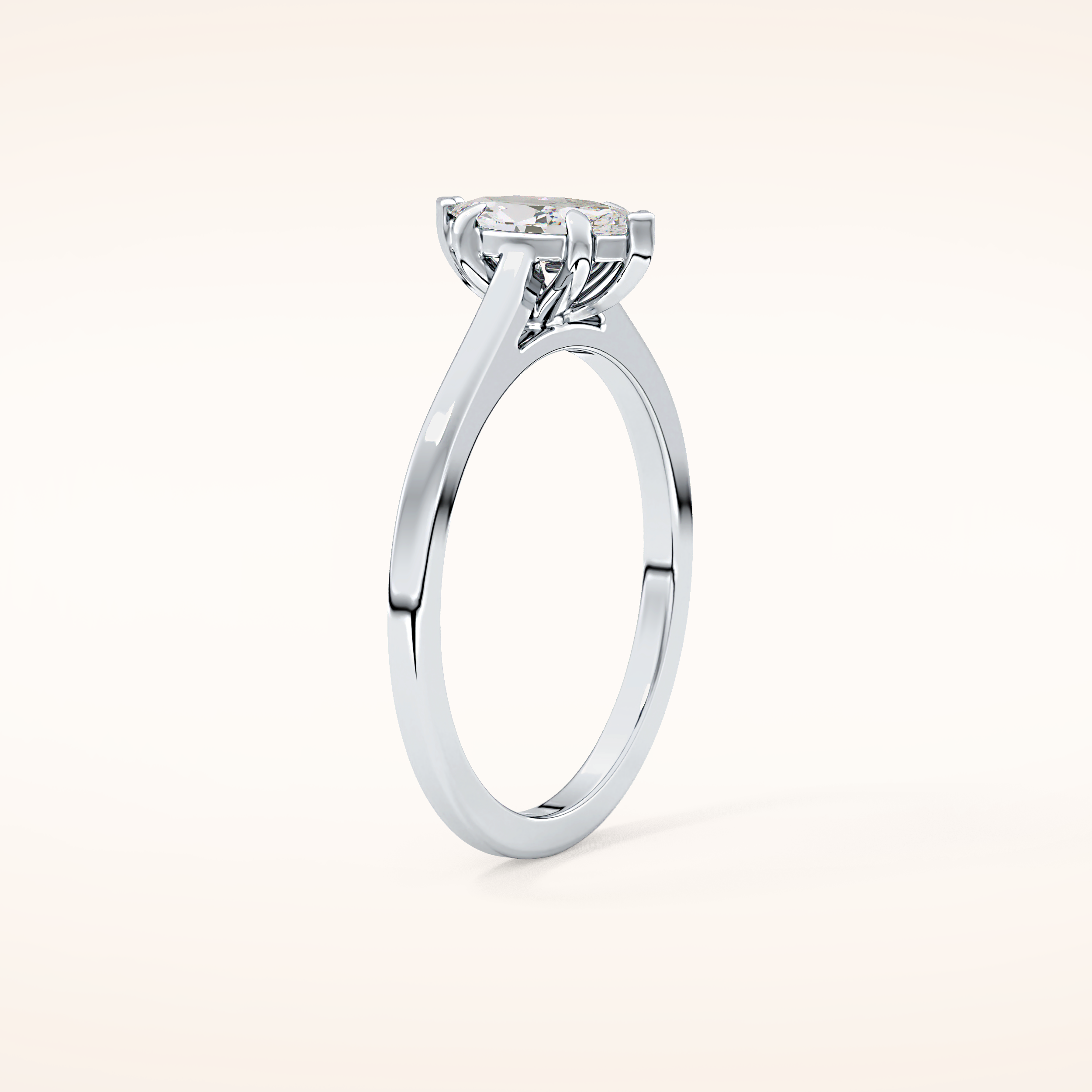 0.42 CT Marquise Shaped Solitaire Moissanite Engagement Ring