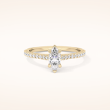 0.42 CT Marquise Shaped Pave Moissanite Engagement Ring