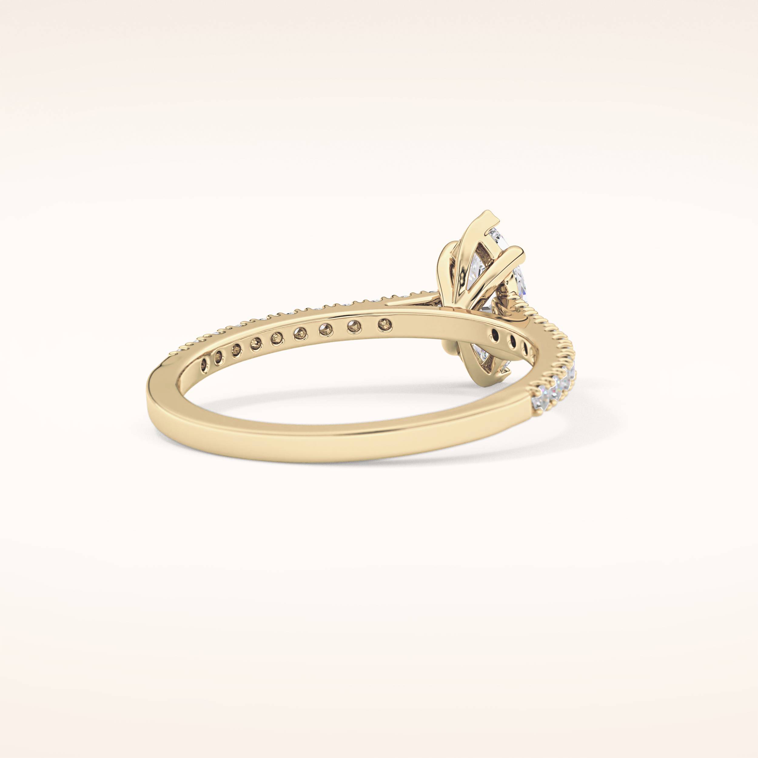 0.42 CT Marquise Shaped Pave Moissanite Engagement Ring