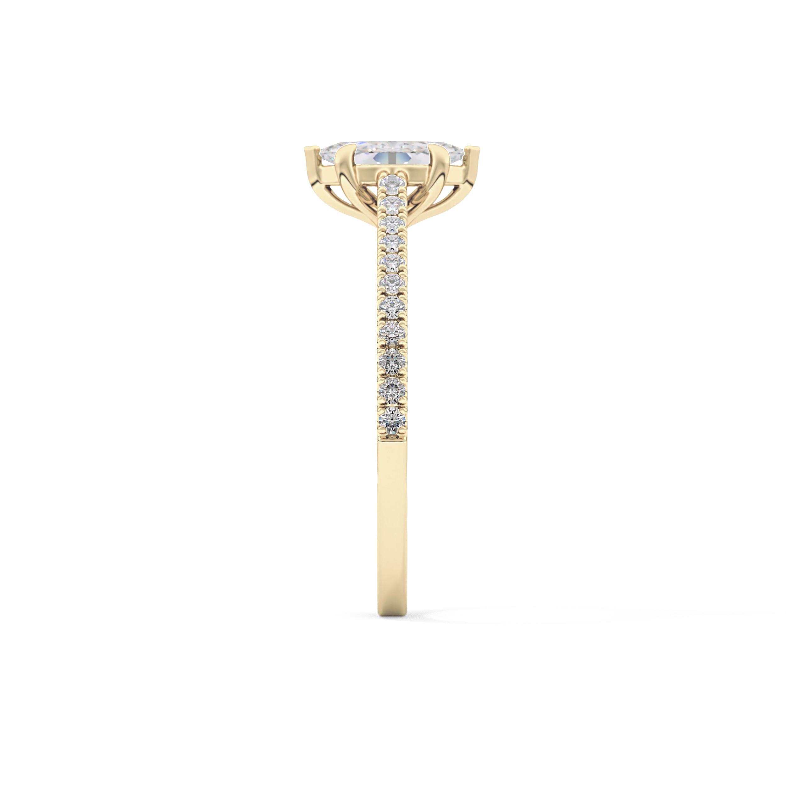 Marquise Pave Lab Grown Diamond Engagement Ring