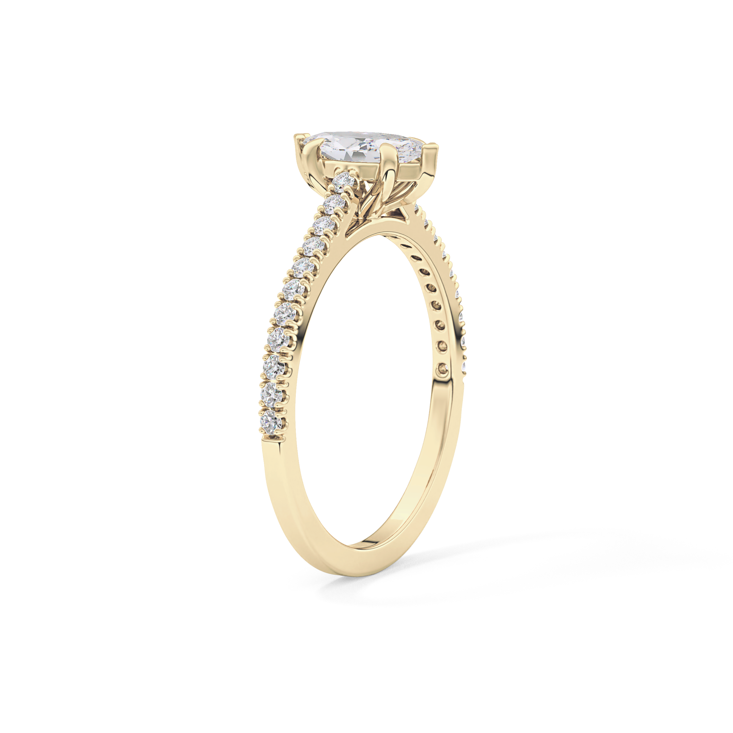Marquise Pave Lab Grown Diamond Engagement Ring