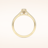 0.42 CT Marquise Shaped Pave Moissanite Engagement Ring