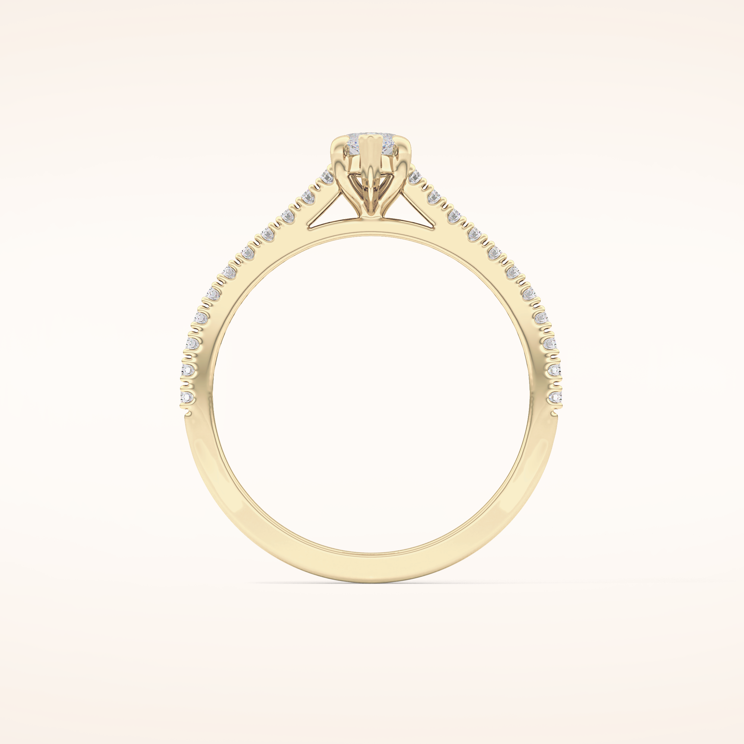 0.42 CT Marquise Shaped Pave Moissanite Engagement Ring