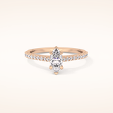 0.42 CT Marquise Shaped Pave Moissanite Engagement Ring