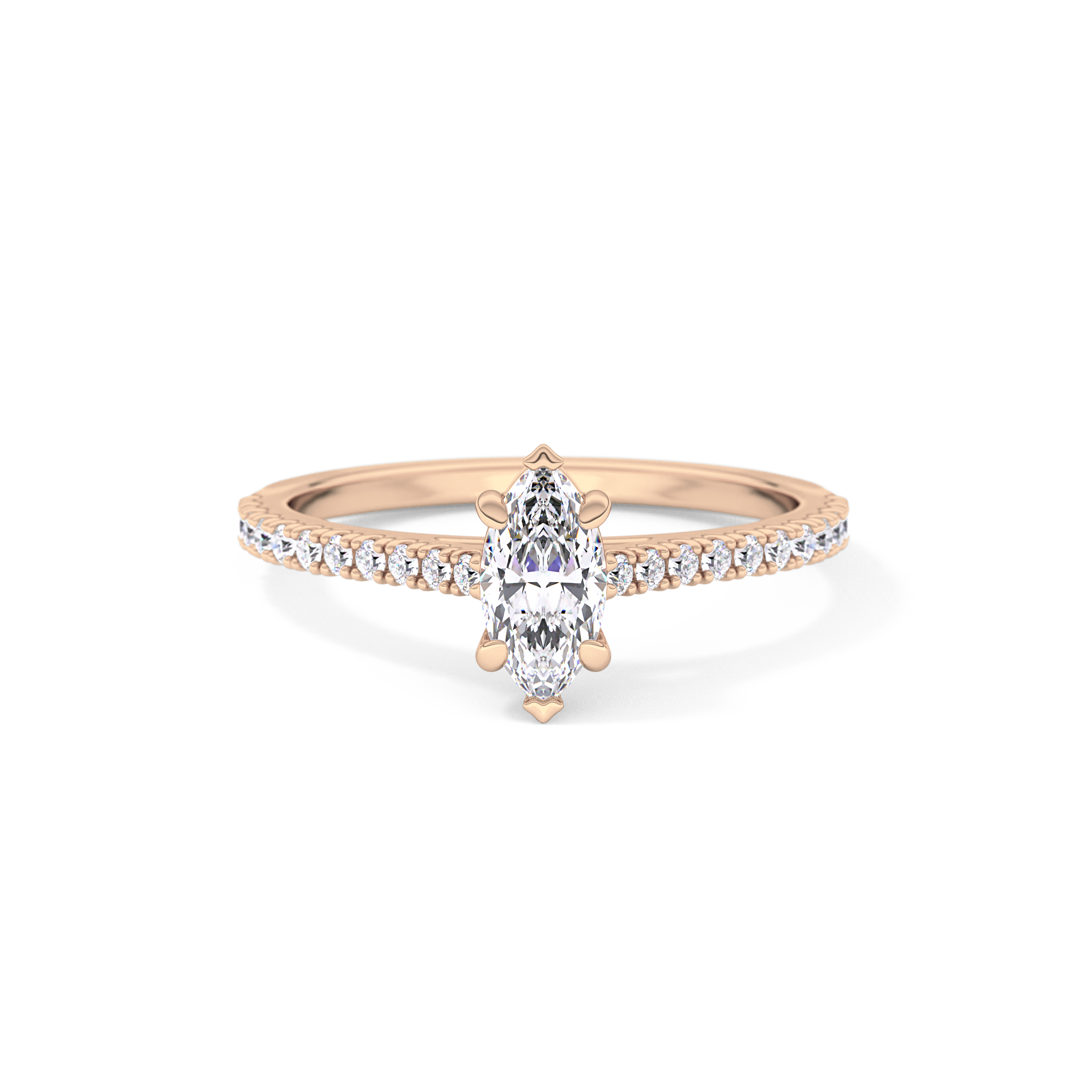 Marquise Pave Lab Grown Diamond Engagement Ring