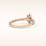 0.42 CT Marquise Shaped Pave Moissanite Engagement Ring
