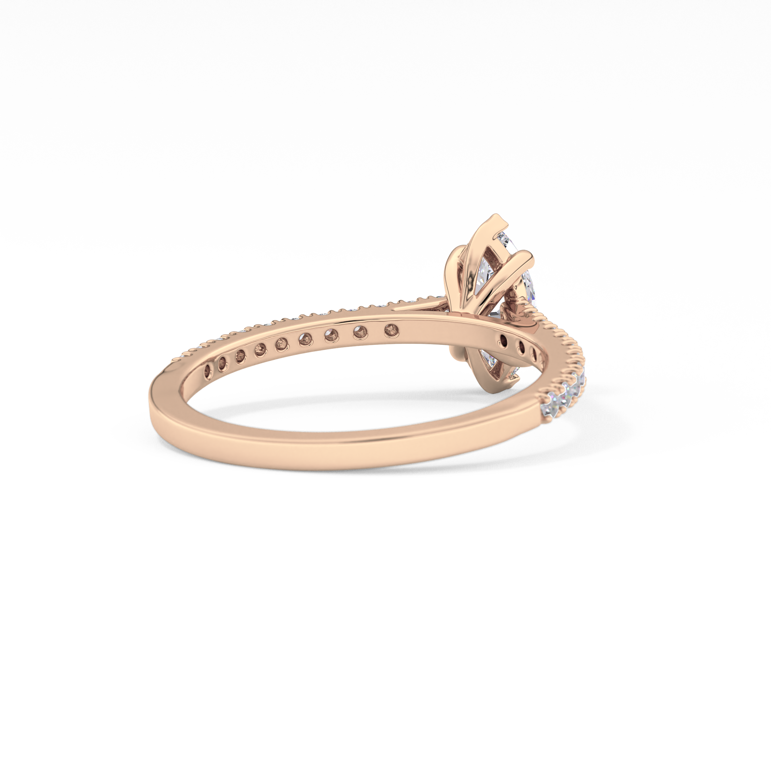 Marquise Pave Lab Grown Diamond Engagement Ring