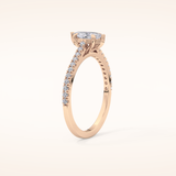 0.42 CT Marquise Shaped Pave Moissanite Engagement Ring