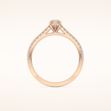 0.42 CT Marquise Shaped Pave Moissanite Engagement Ring