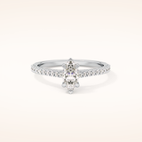0.42 CT Marquise Shaped Pave Moissanite Engagement Ring