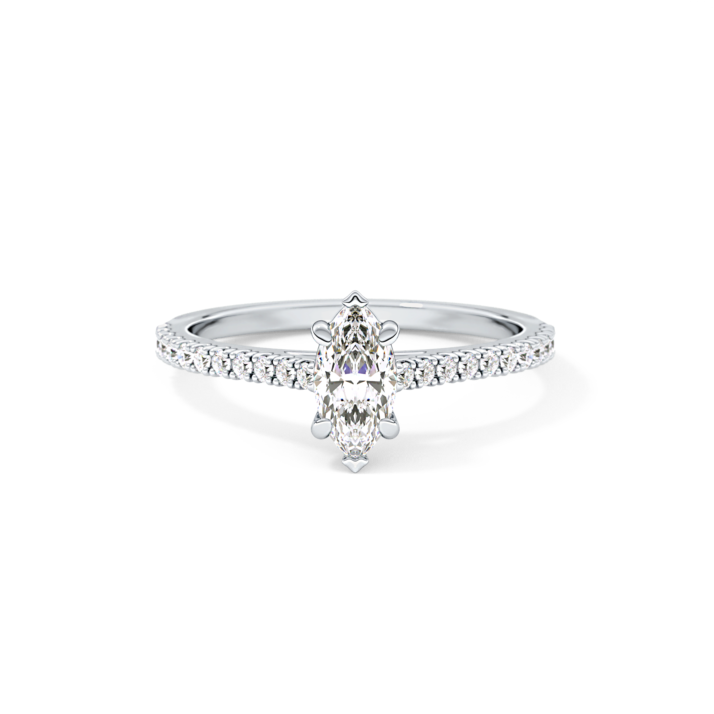 Marquise Pave Lab Grown Diamond Engagement Ring