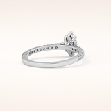 0.42 CT Marquise Shaped Pave Moissanite Engagement Ring