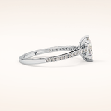 0.42 CT Marquise Shaped Pave Moissanite Engagement Ring