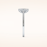 0.42 CT Marquise Shaped Pave Moissanite Engagement Ring