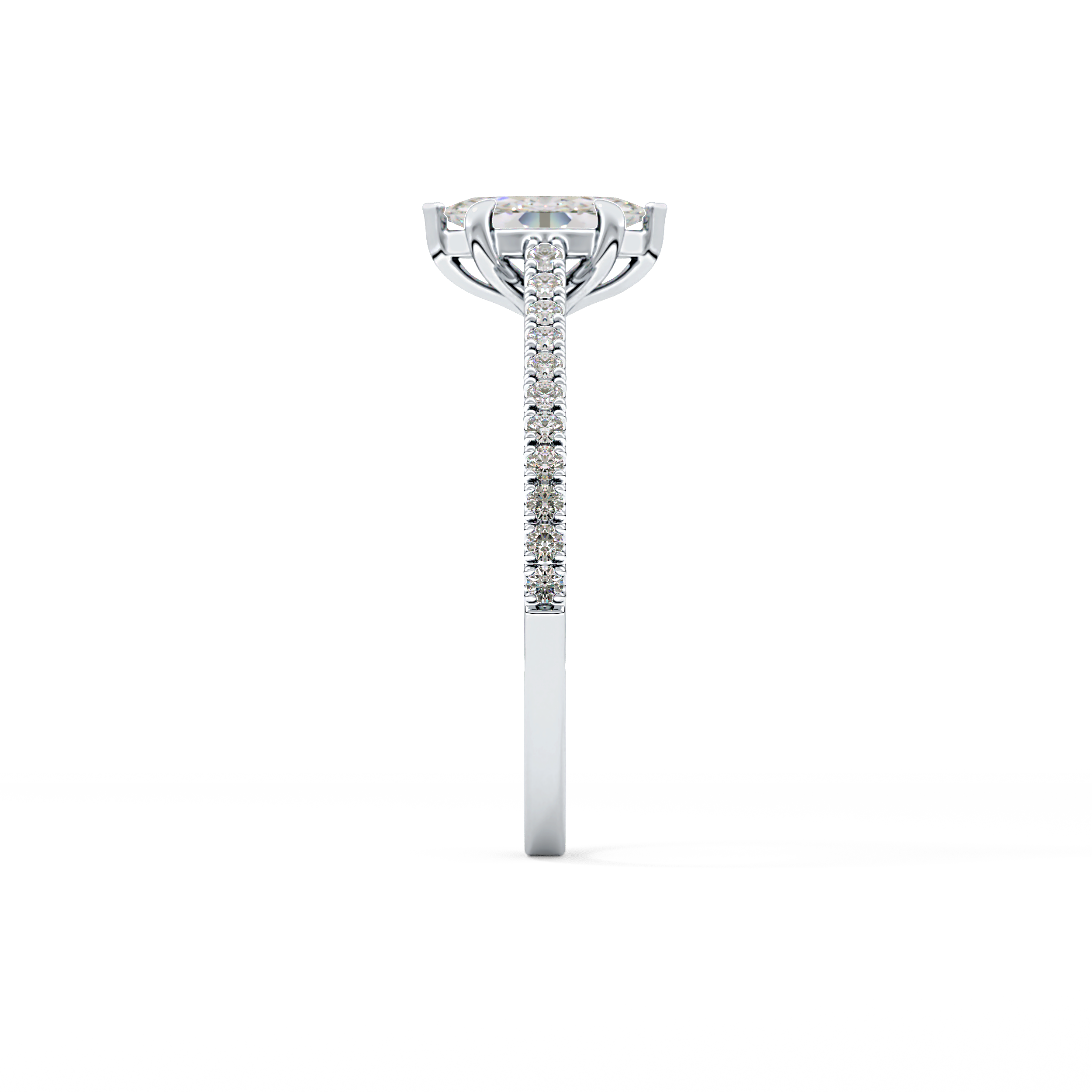 Marquise Pave Lab Grown Diamond Engagement Ring