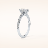 0.42 CT Marquise Shaped Pave Moissanite Engagement Ring