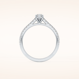 0.42 CT Marquise Shaped Pave Moissanite Engagement Ring