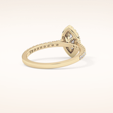 0.42 CT Marquise Shaped Halo & Pave Moissanite Engagement Ring
