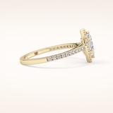 0.42 CT Marquise Shaped Halo & Pave Moissanite Engagement Ring