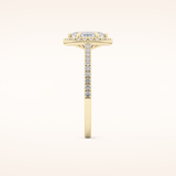 0.42 CT Marquise Shaped Halo & Pave Moissanite Engagement Ring