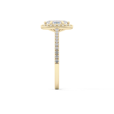 Marquise Halo & Pave Lab Grown Diamond Engagement Ring