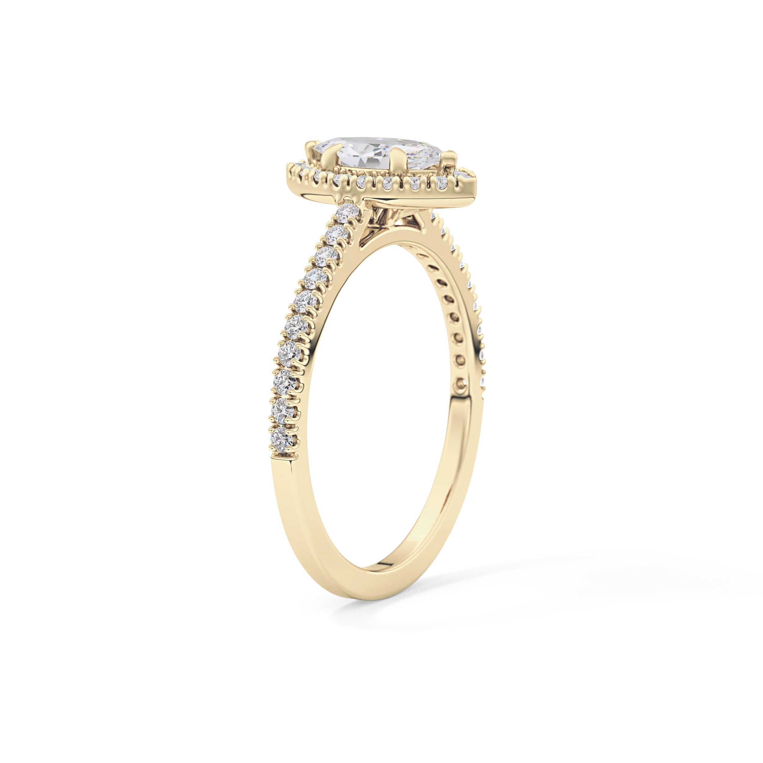 Marquise Halo & Pave Lab Grown Diamond Engagement Ring