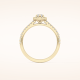 0.42 CT Marquise Shaped Halo & Pave Moissanite Engagement Ring