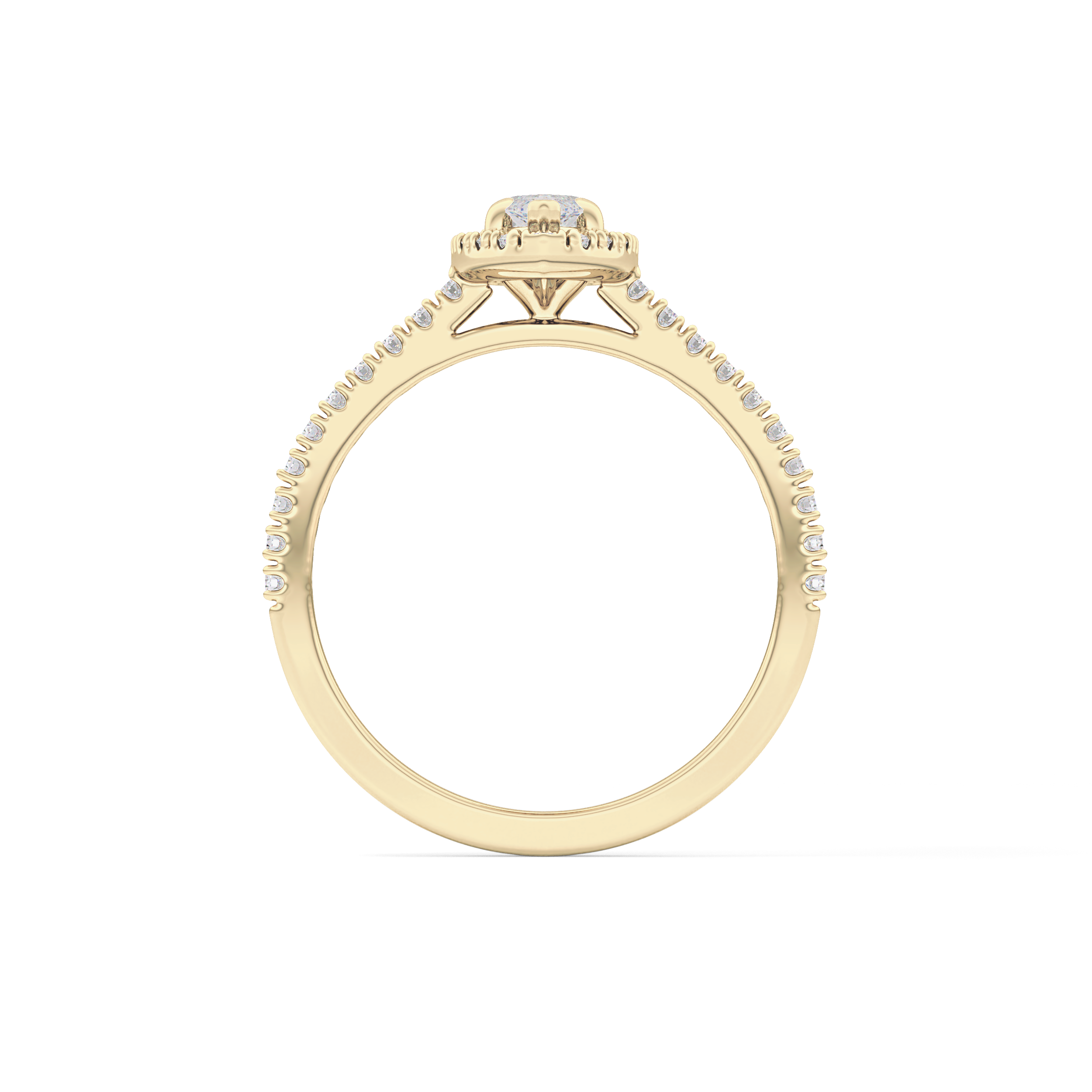 Marquise Halo & Pave Lab Grown Diamond Engagement Ring