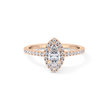 Marquise Halo & Pave Lab Grown Diamond Engagement Ring
