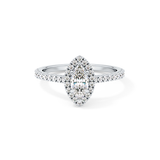 Marquise Halo & Pave Lab Grown Diamond Engagement Ring