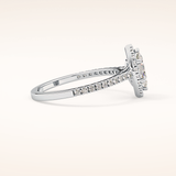 0.42 CT Marquise Shaped Halo & Pave Moissanite Engagement Ring
