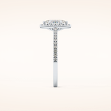 0.42 CT Marquise Shaped Halo & Pave Moissanite Engagement Ring