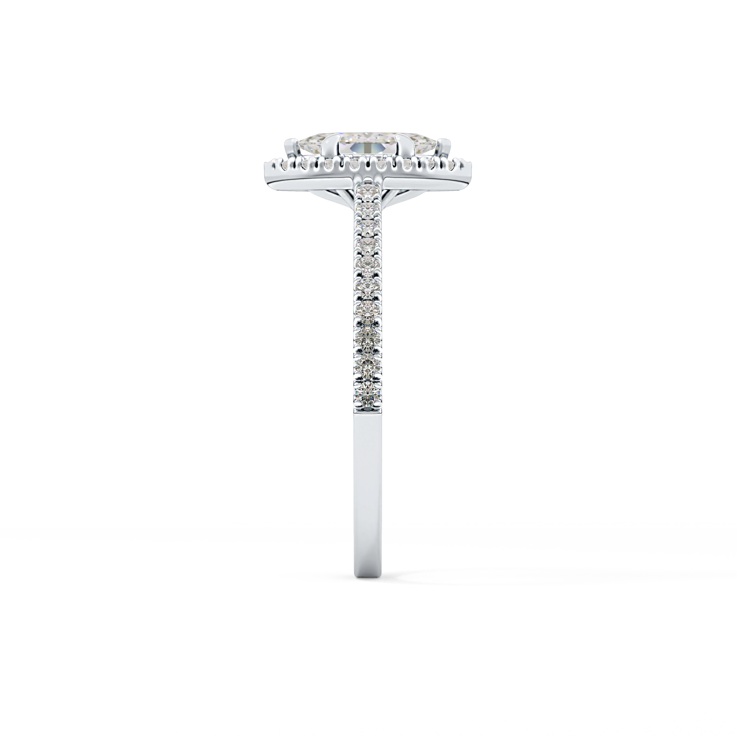 Marquise Halo & Pave Lab Grown Diamond Engagement Ring