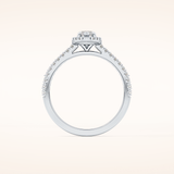 0.42 CT Marquise Shaped Halo & Pave Moissanite Engagement Ring